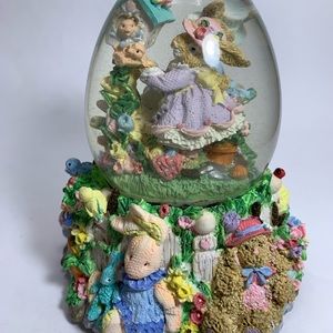 Easter Bunny Musical Snow Globe